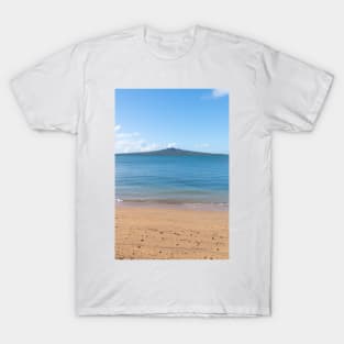 Rangitoto Island on distant horizon across harbor T-Shirt